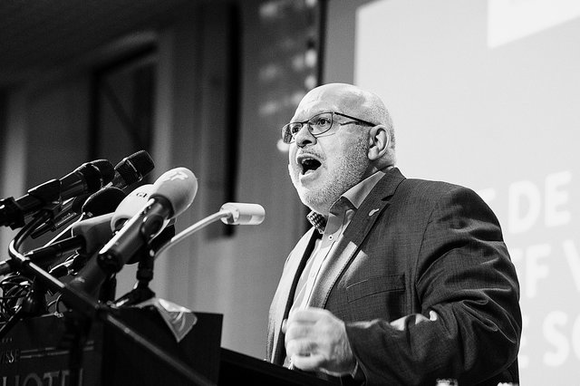 Le président national Patrick Dury à la tribune du Parc Hôtel Alvisse en novembre dernier