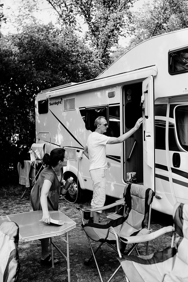 Freiheit auf Rädern. Szene auf dem Camping Kockelscheuer