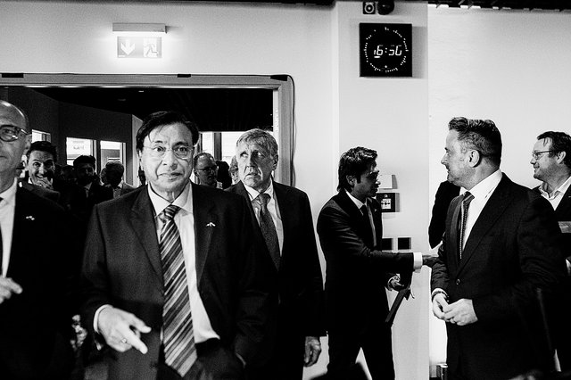 21 juin 2023 : Michel Wurth, Lakshmi Mittal, François Bausch (Déi Gréng),  Aditya Mittal, Xavier Bettel (DP)