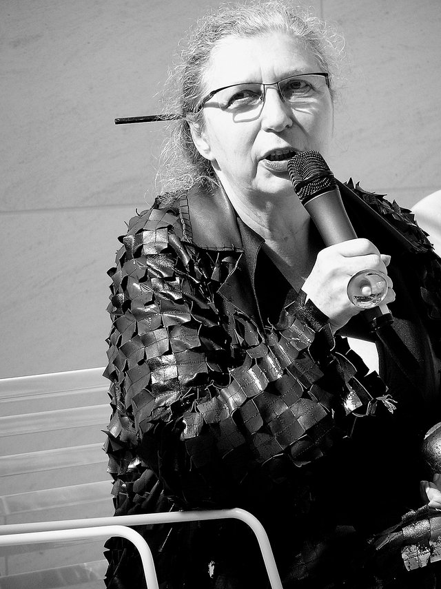 Marie-Claude Beaud en 2006, lors de l’ouverture du Mudam