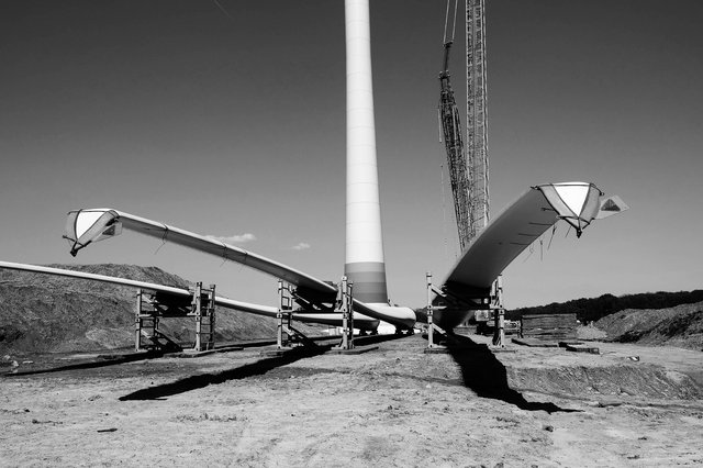 Baustelle für eine Windkraftanlage