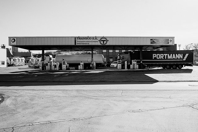 Lastwagen an einer Luxemburger Tankstelle